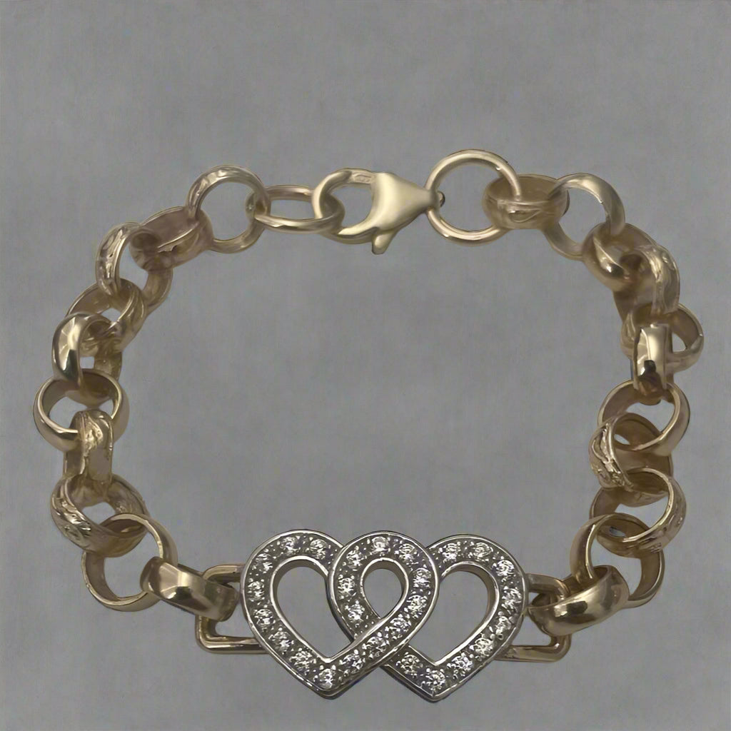 9ct Children’s Double Heart Belcher Bracelet