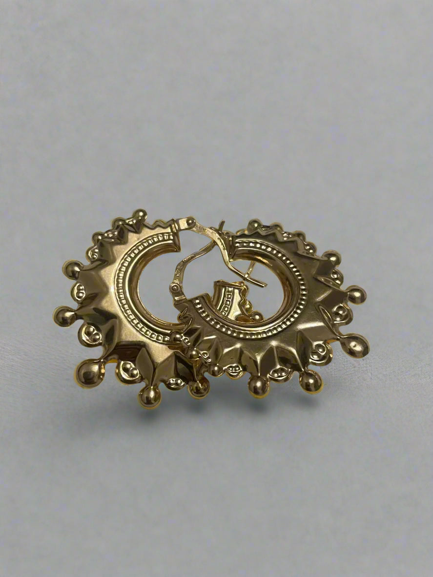 9ct Gold Creole Earrings 2g