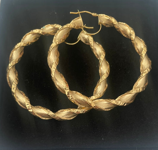 9ct Medium Spiral Hoop Earrings