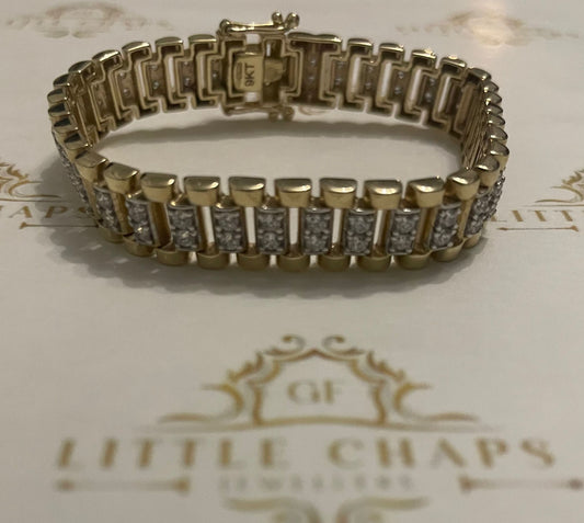 9ct Gold Children’s Rolex Style Bracelet 18.9g