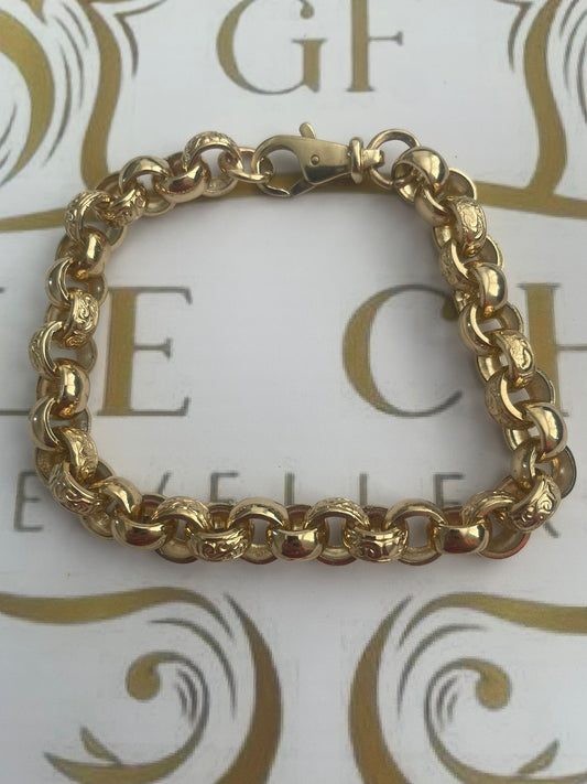 9ct Gold Belcher Bracelet - 35g