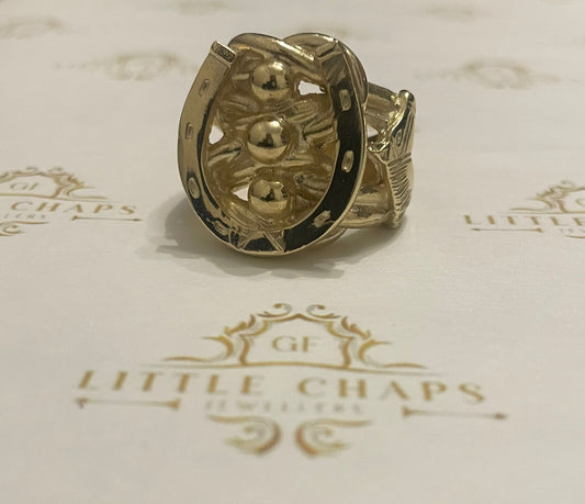 9ct Gold Horse Shoe Ring - 36g